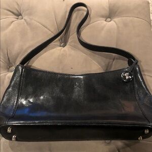 Monsac Original Sleek Black Leather Shoulder Bag